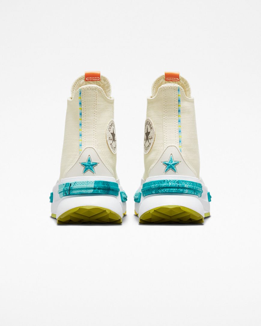 Men's Converse Run Star Legacy CX Mi Gente, Mi Alegria High Top Shoes Beige / Lemon / Light Turquoise | AU 831E9R